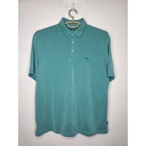 Tommy Bahama Islandzone teal green short sleeve polo shirt - medium